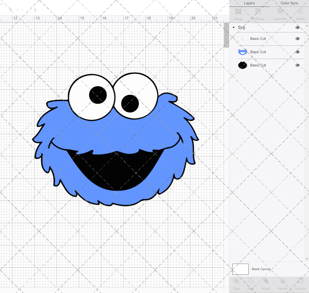 Cookie Monster - Sesame Street, Svg, Dxf, Eps, Png - SvgShopArt