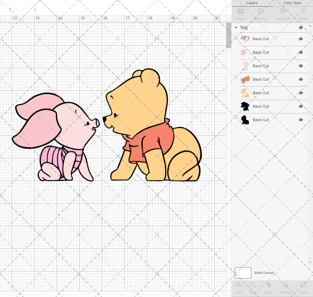 Baby Winnie and Piglet - Winnie The Pooh 002, Svg, Dxf, Eps, Png - SvgShopArt