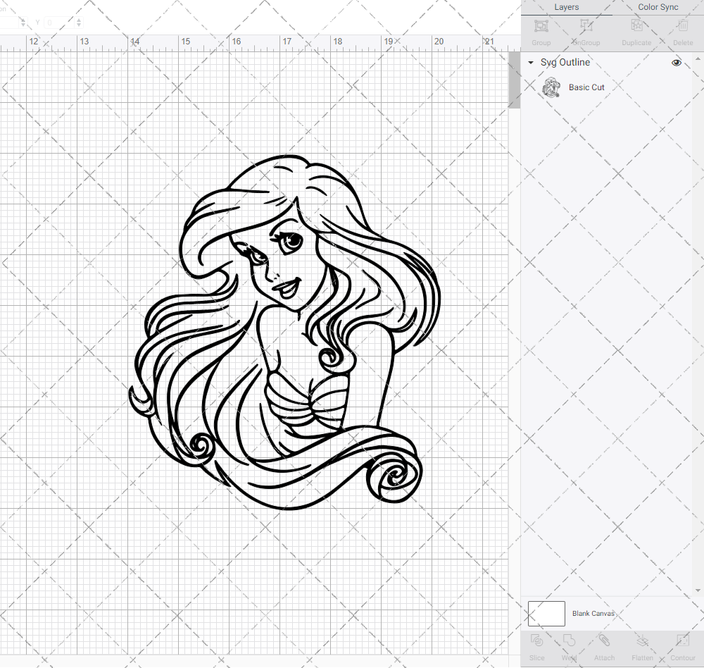 Ariel - The Little Mermaid 005, Svg, Dxf, Eps, Png - SvgShopArt