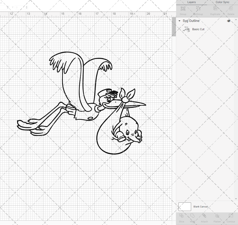 Dumbo and Stork - Dumbo, Svg, Dxf, Eps, Png - SvgShopArt