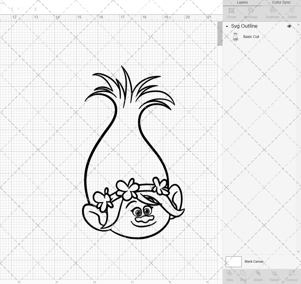 Poppy - Trolls 003, Svg, Dxf, Eps, Png - SvgShopArt