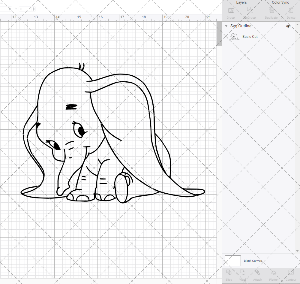 Baby Dumbo - Dumbo 003, Svg, Dxf, Eps, Png - SvgShopArt