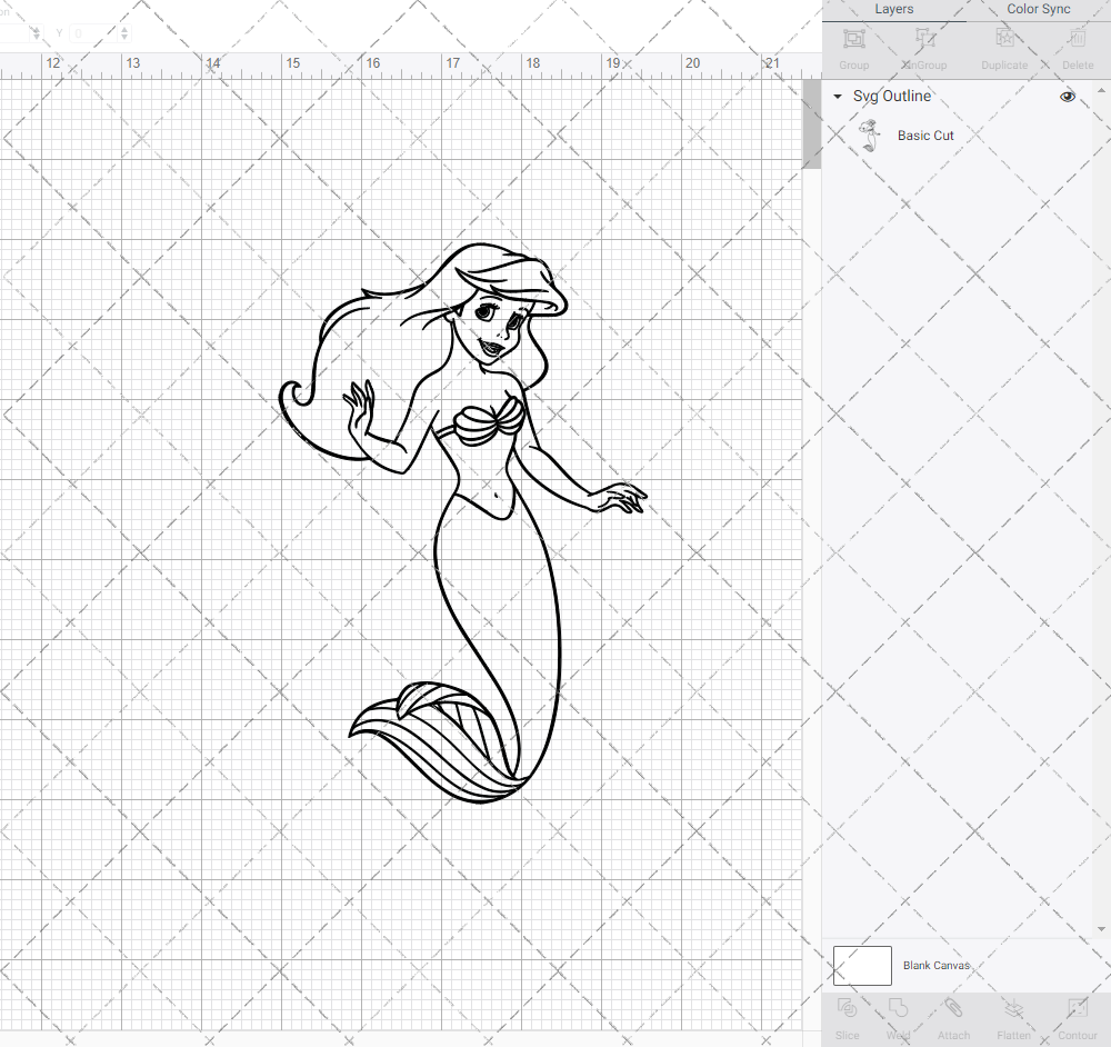Ariel - The Little Mermaid 004, Svg, Dxf, Eps, Png SvgShopArt