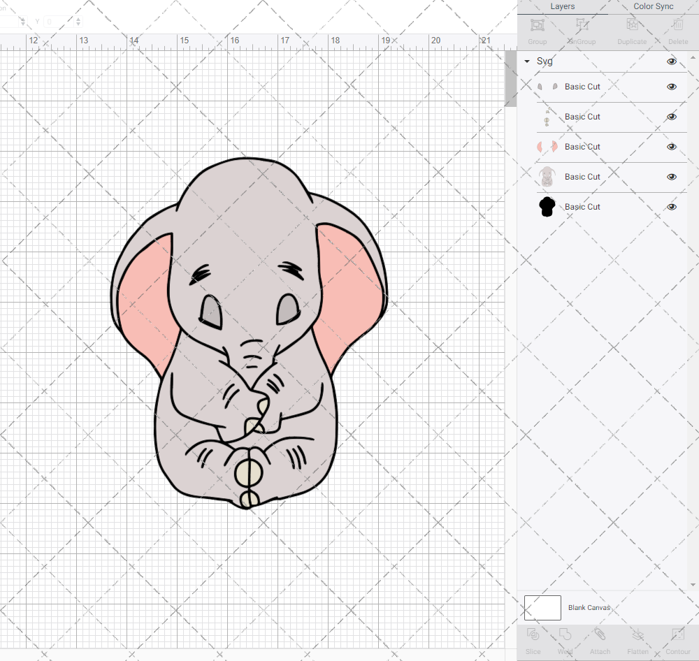 Baby Dumbo - Dumbo 002, Svg, Dxf, Eps, Png SvgShopArt