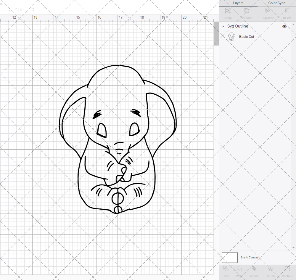 Baby Dumbo - Dumbo 002, Svg, Dxf, Eps, Png SvgShopArt