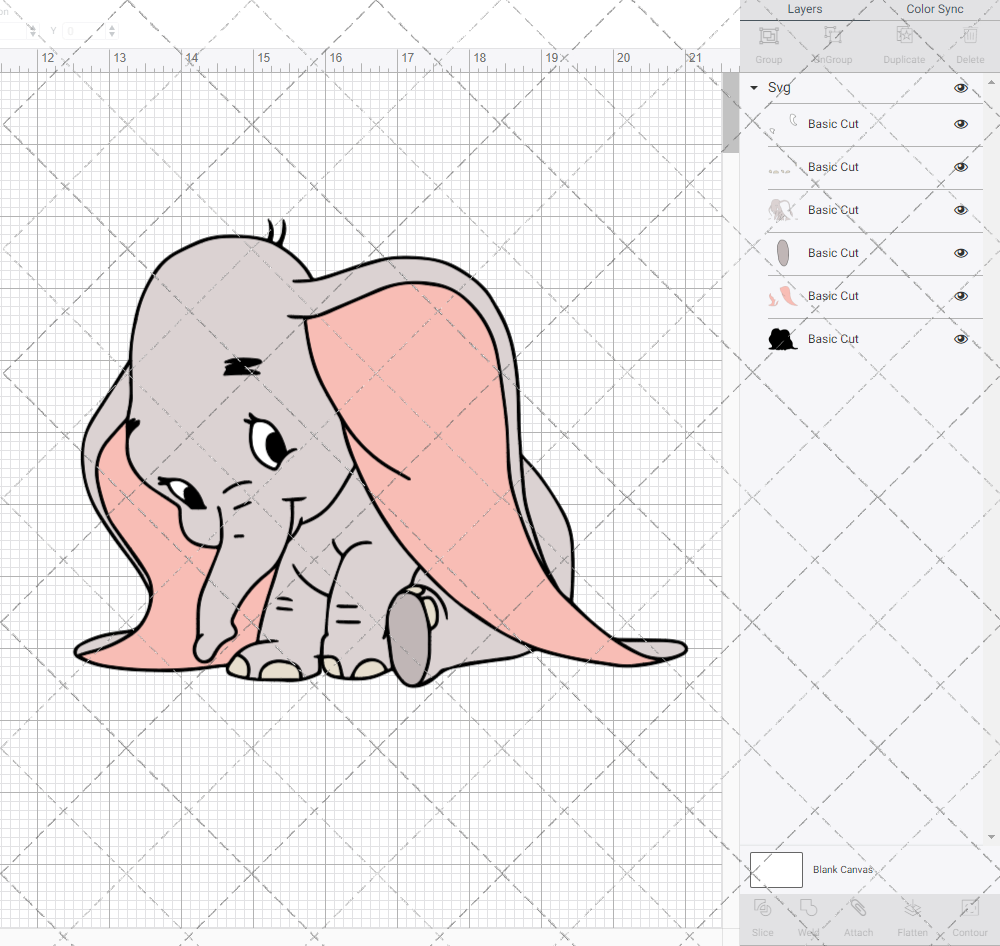 Baby Dumbo - Dumbo 003, Svg, Dxf, Eps, Png SvgShopArt