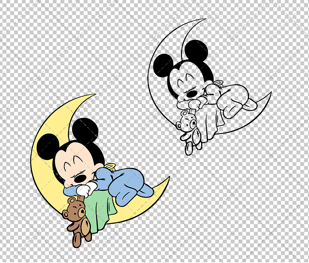 Baby Mickey Mouse 004, Svg, Dxf, Eps, Png - SvgShopArt