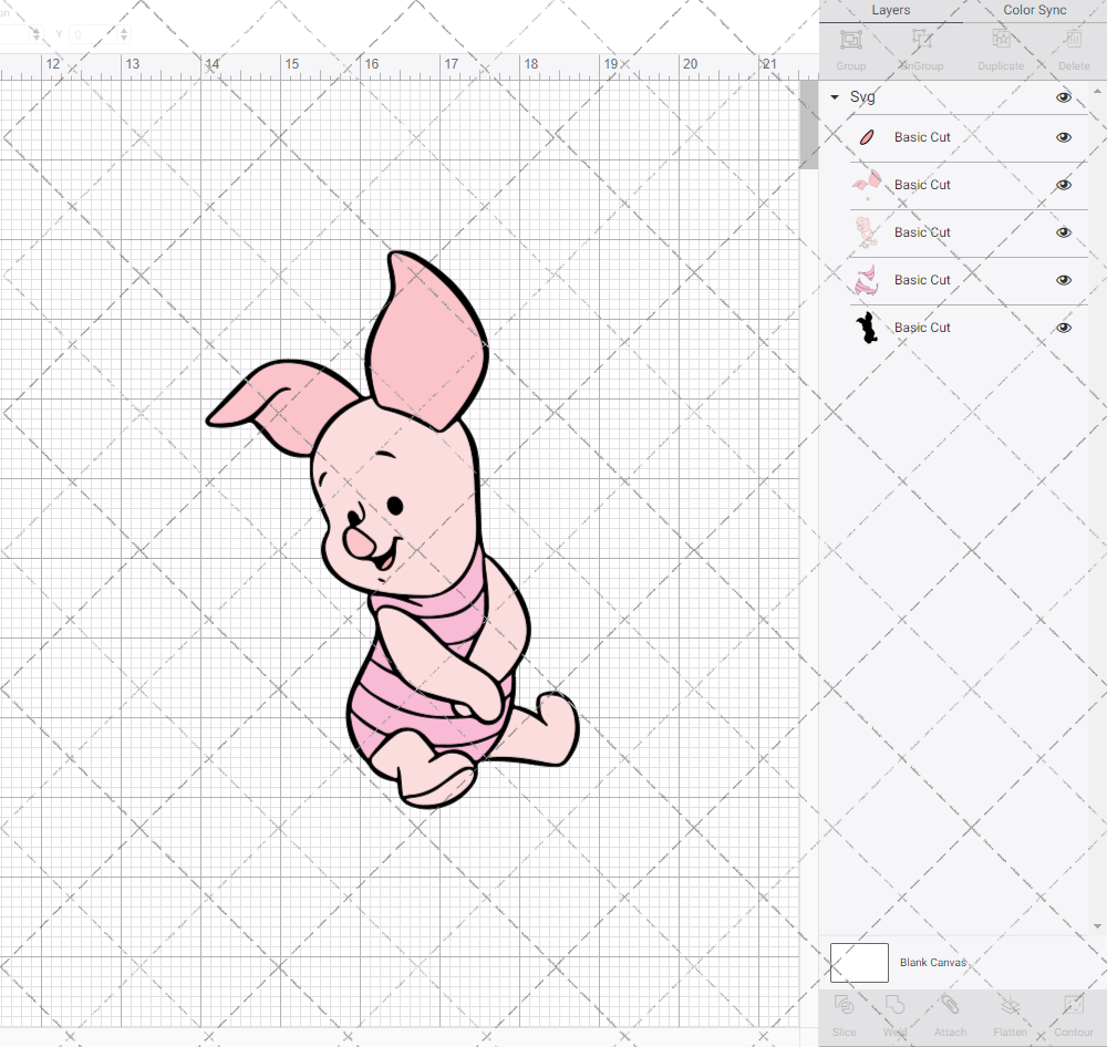 Baby Piglet - Winnie The Pooh 002, Svg, Dxf, Eps, Png SvgShopArt