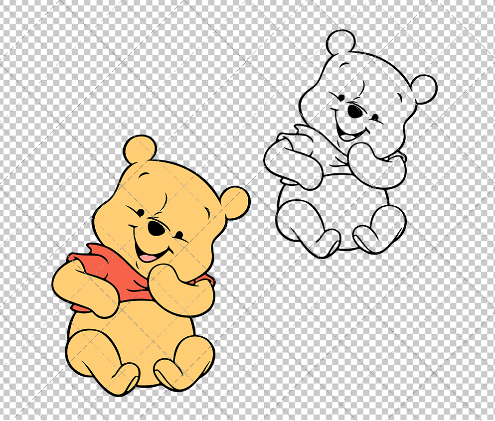 Baby Winnie The Pooh 002, Svg, Dxf, Eps, Png SvgShopArt