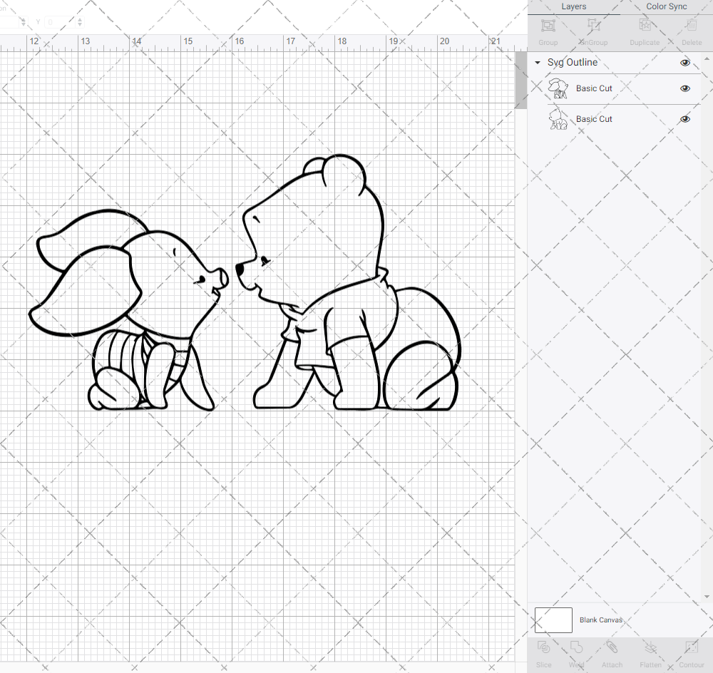 Baby Winnie and Piglet - Winnie The Pooh 002, Svg, Dxf, Eps, Png SvgShopArt