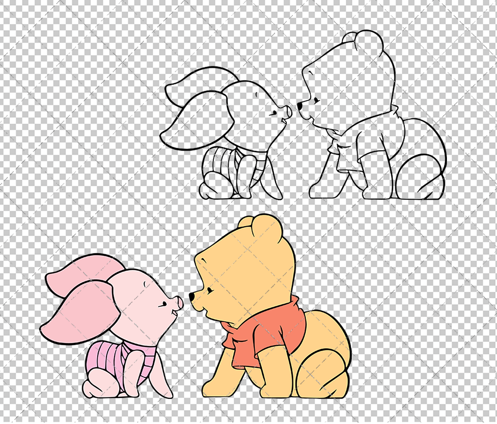 Baby Winnie and Piglet - Winnie The Pooh 002, Svg, Dxf, Eps, Png SvgShopArt