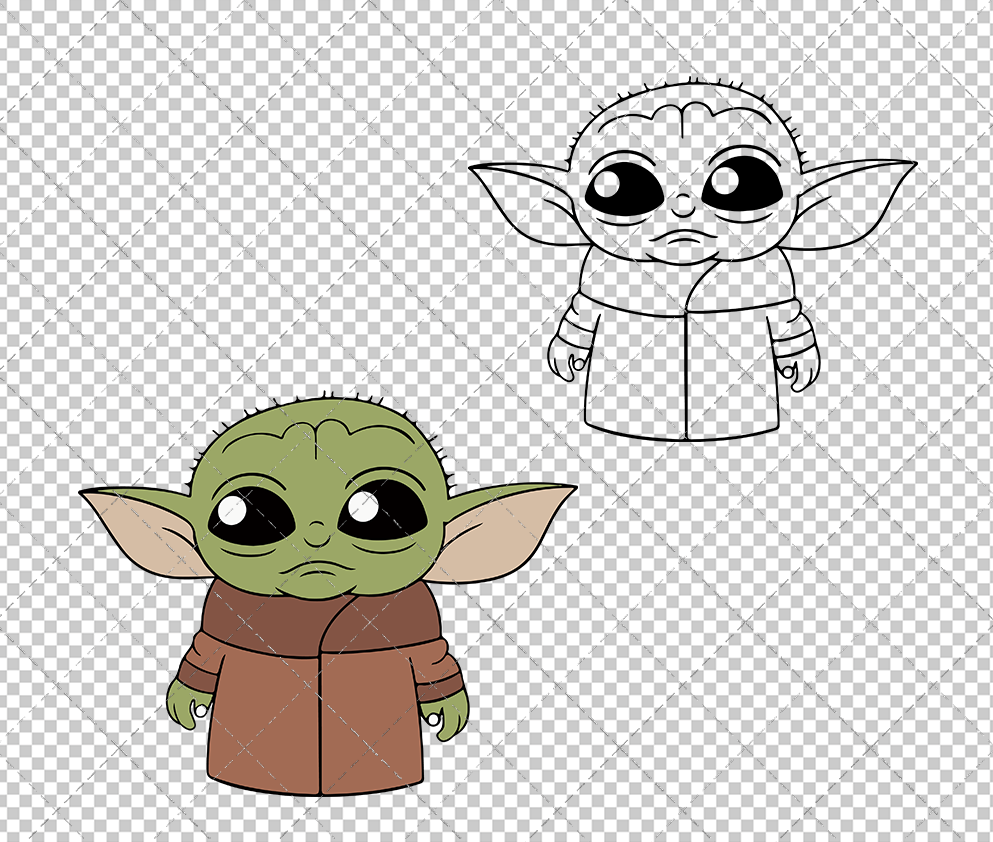 Baby Yoda - Mandalorian, Svg, Dxf, Eps, Png SvgShopArt