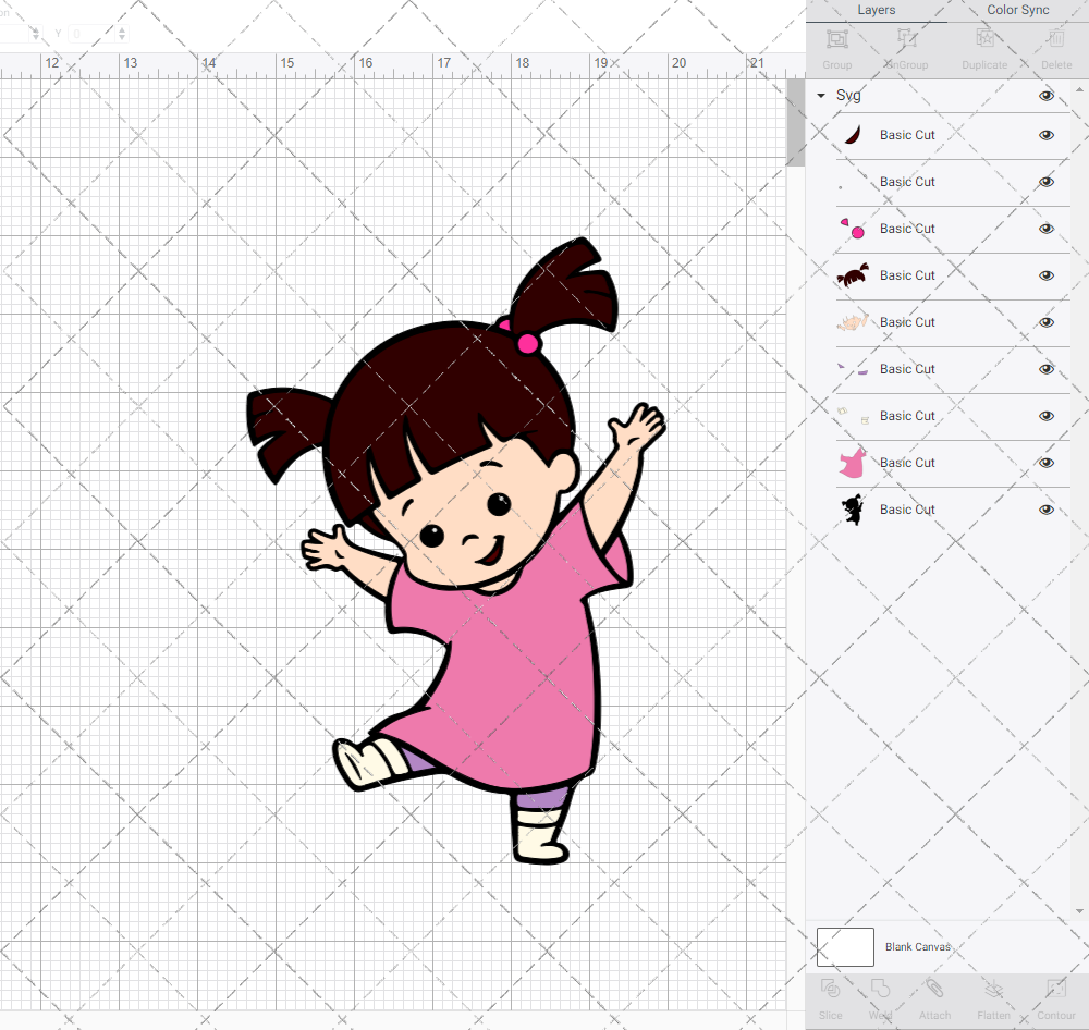 Boo - Monsters, inc. 002, Svg, Dxf, Eps, Png SvgShopArt