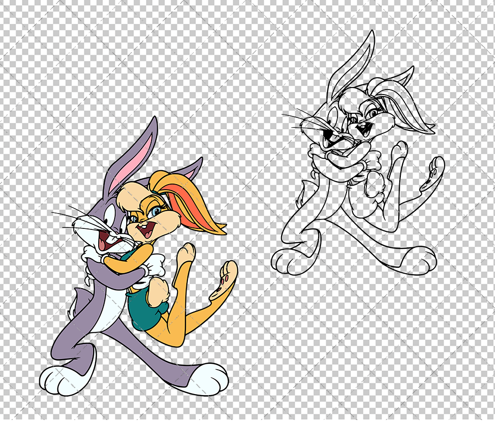 Bugs and Lola Bunny - Looney Tunes, Svg, Dxf, Eps, Png - SvgShopArt