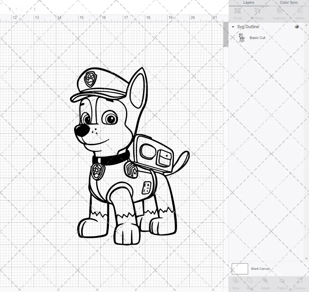 Chase - Paw Patrol 002, Svg, Dxf, Eps, Png SvgShopArt