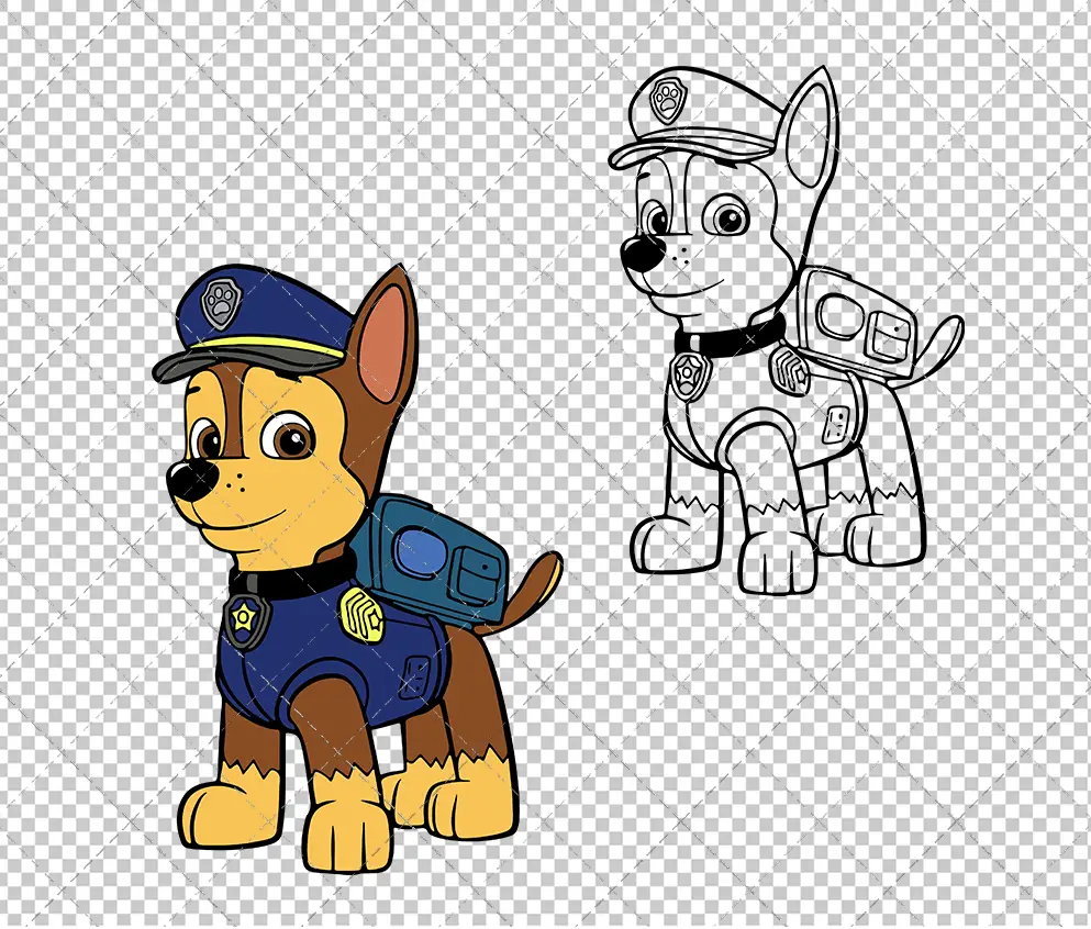 Chase - Paw Patrol 002, Svg, Dxf, Eps, Png SvgShopArt