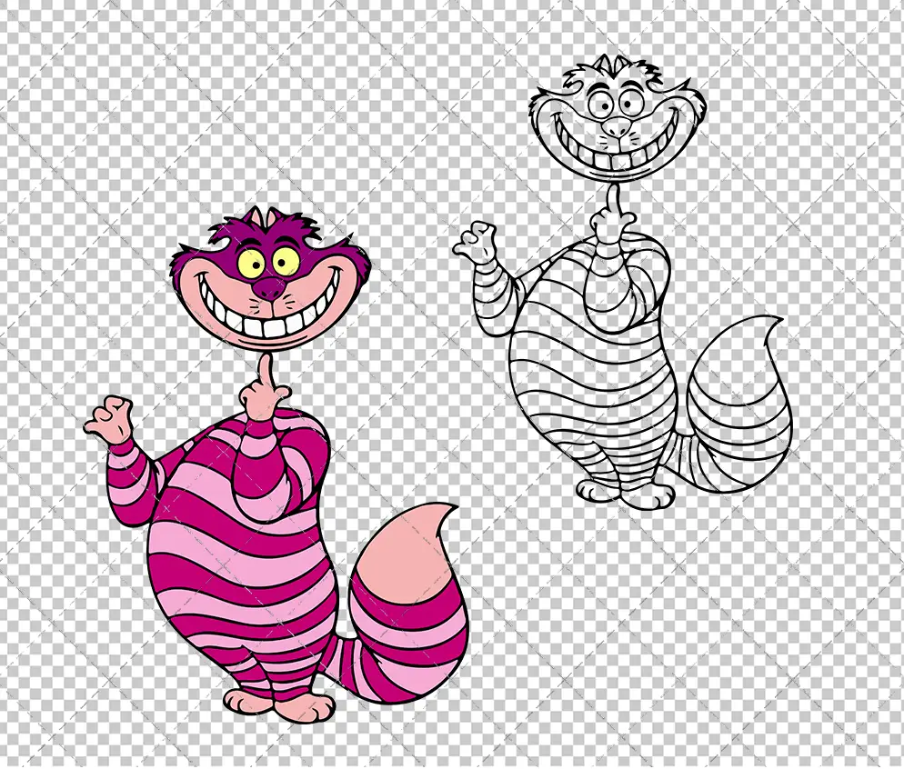Cheshire Cat - Alice in Wonderland 002, Svg, Dxf, Eps, Png SvgShopArt