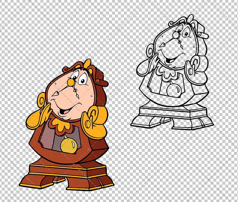 Cogsworth - Beauty and the Beast, Svg, Dxf, Eps, Png SvgShopArt
