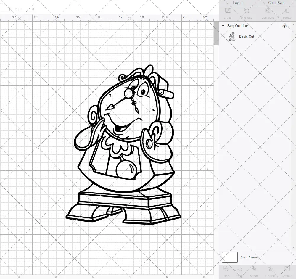 Cogsworth - Beauty and the Beast, Svg, Dxf, Eps, Png SvgShopArt