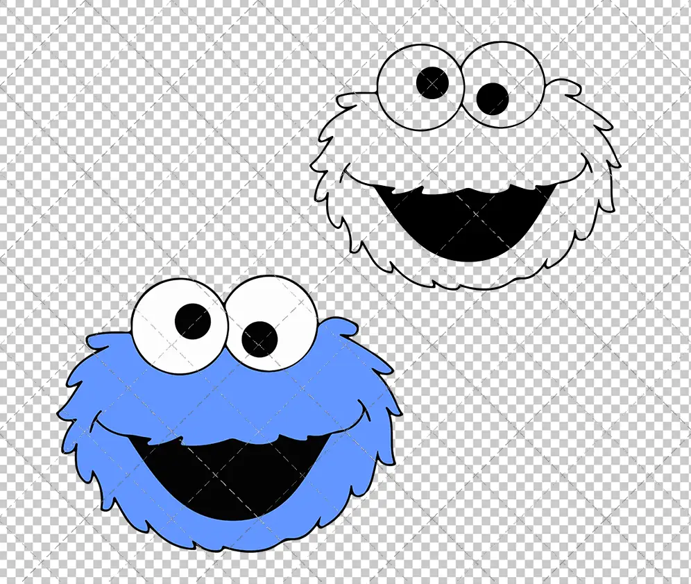 Cookie Monster - Sesame Street, Svg, Dxf, Eps, Png SvgShopArt
