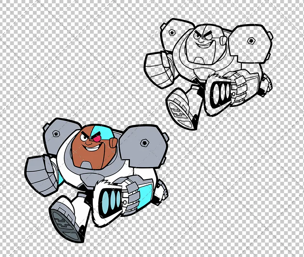 Cyborg - Teen Titans Go 003, Svg, Dxf, Eps, Png SvgShopArt