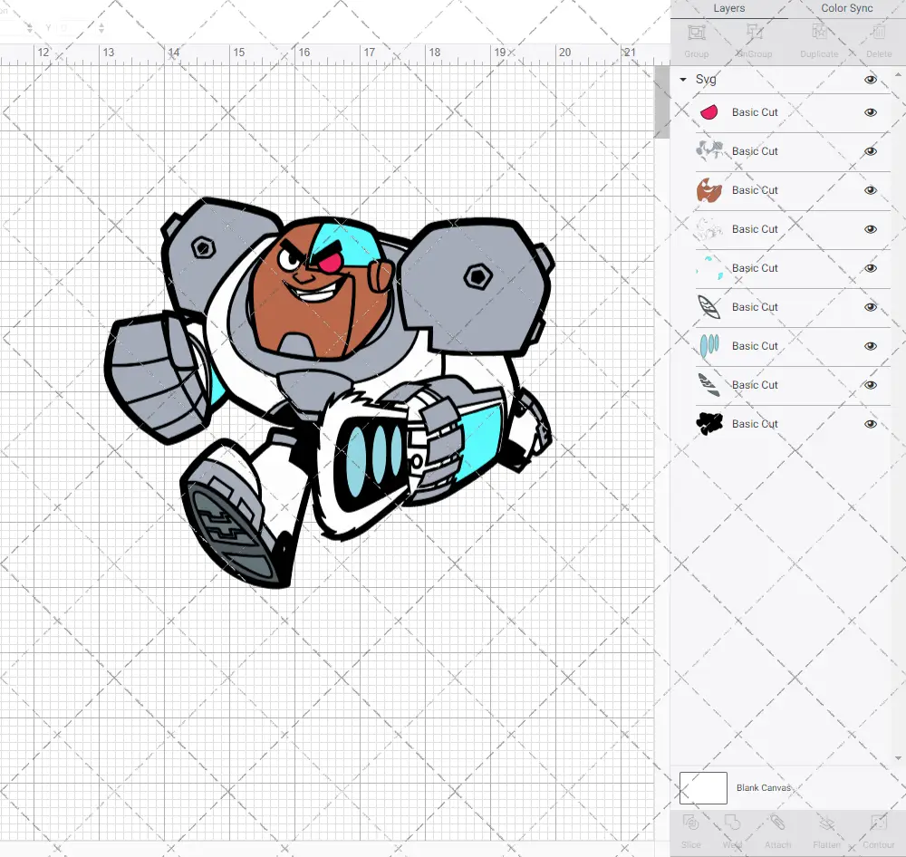 Cyborg - Teen Titans Go 003, Svg, Dxf, Eps, Png SvgShopArt