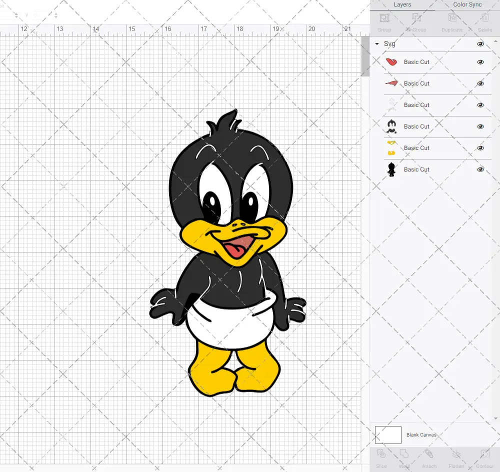 Daffy Duck - Baby Looney Tunes, Svg, Dxf, Eps, Png SvgShopArt