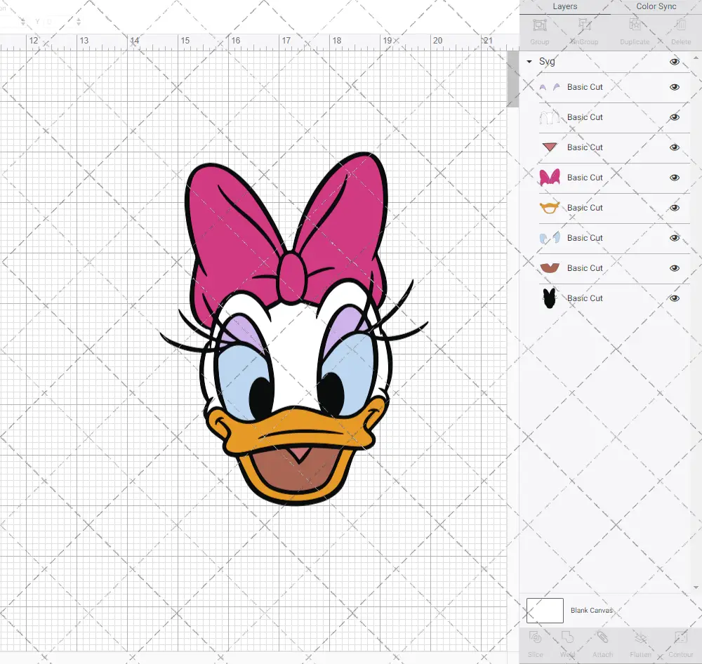 Daisy Duck 003, Svg, Dxf, Eps, Png SvgShopArt