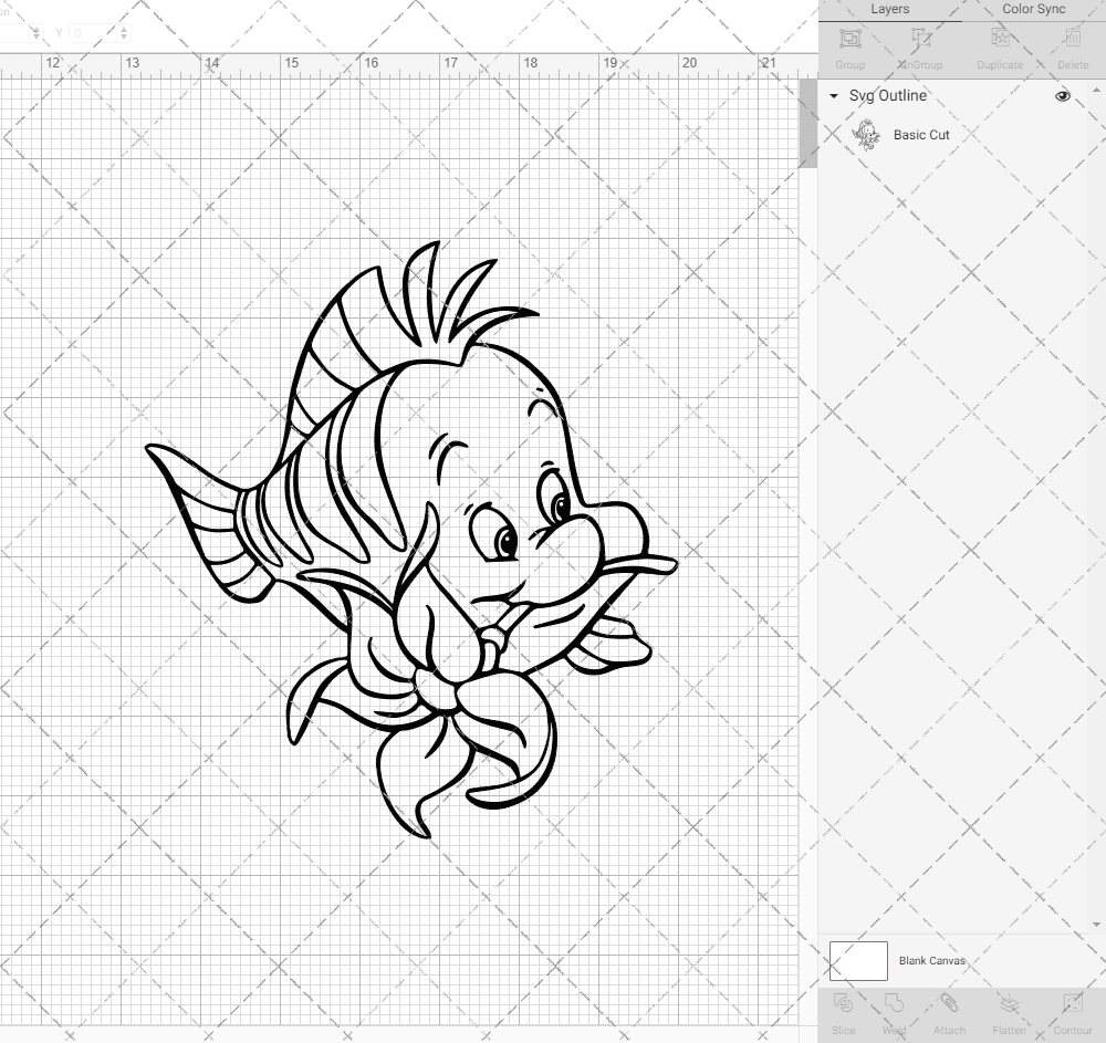Flounder - The Little Mermaid 003, Svg, Dxf, Eps, Png SvgShopArt