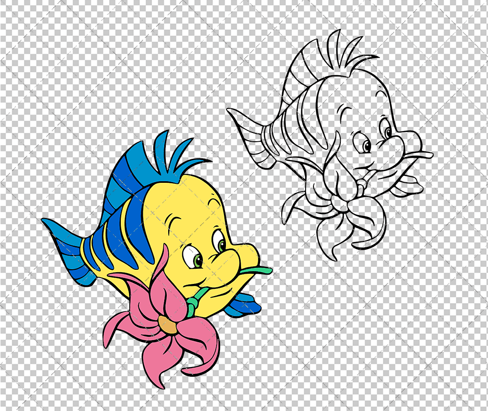 Flounder - The Little Mermaid 003, Svg, Dxf, Eps, Png SvgShopArt