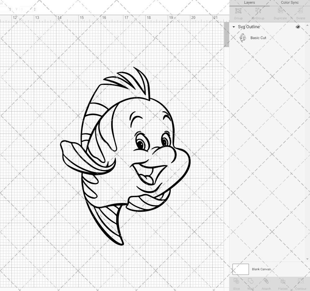 Flounder - The Little Mermaid, Svg, Dxf, Eps, Png SvgShopArt