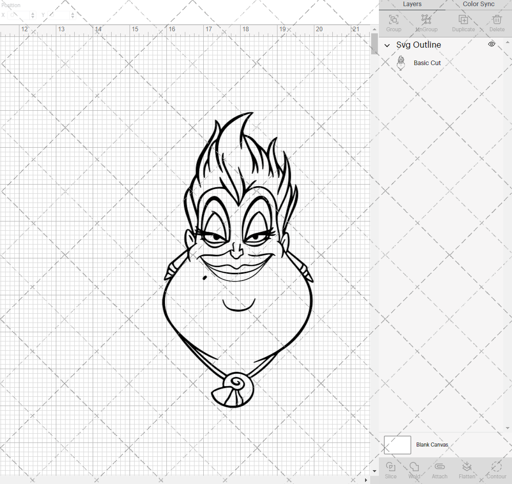 Ursula - The Little Mermaid, Svg, Dxf, Eps, Png - SvgShopArt