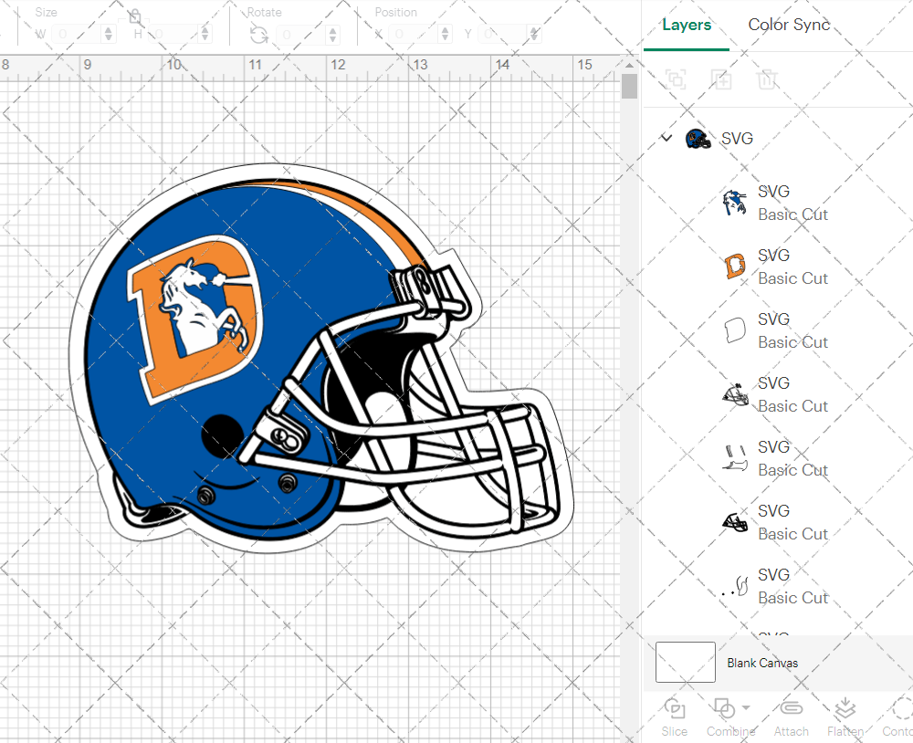 Denver Broncos Helmet 1970 002, Svg, Dxf, Eps, Png - SvgShopArt