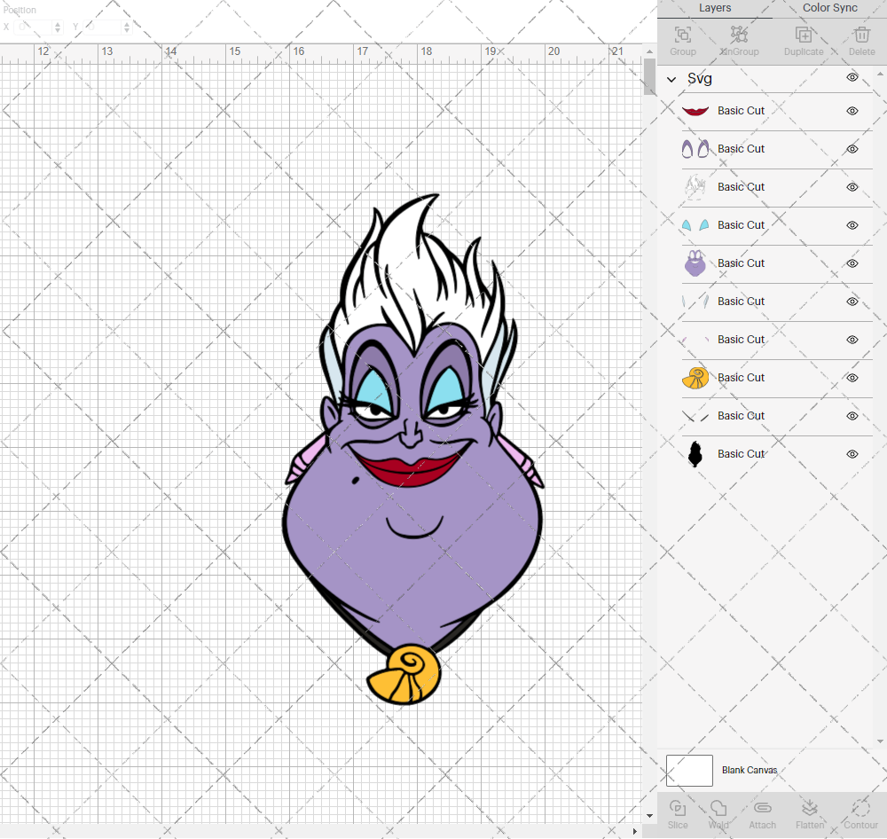 Ursula - The Little Mermaid, Svg, Dxf, Eps, Png - SvgShopArt