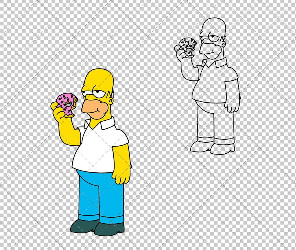 Gomer Simpson - The Simpsons 002, Svg, Dxf, Eps, Png SvgShopArt