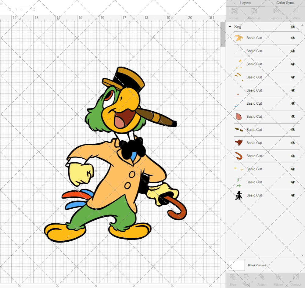 Jose Carioca Parrot, Svg, Dxf, Eps, Png SvgShopArt