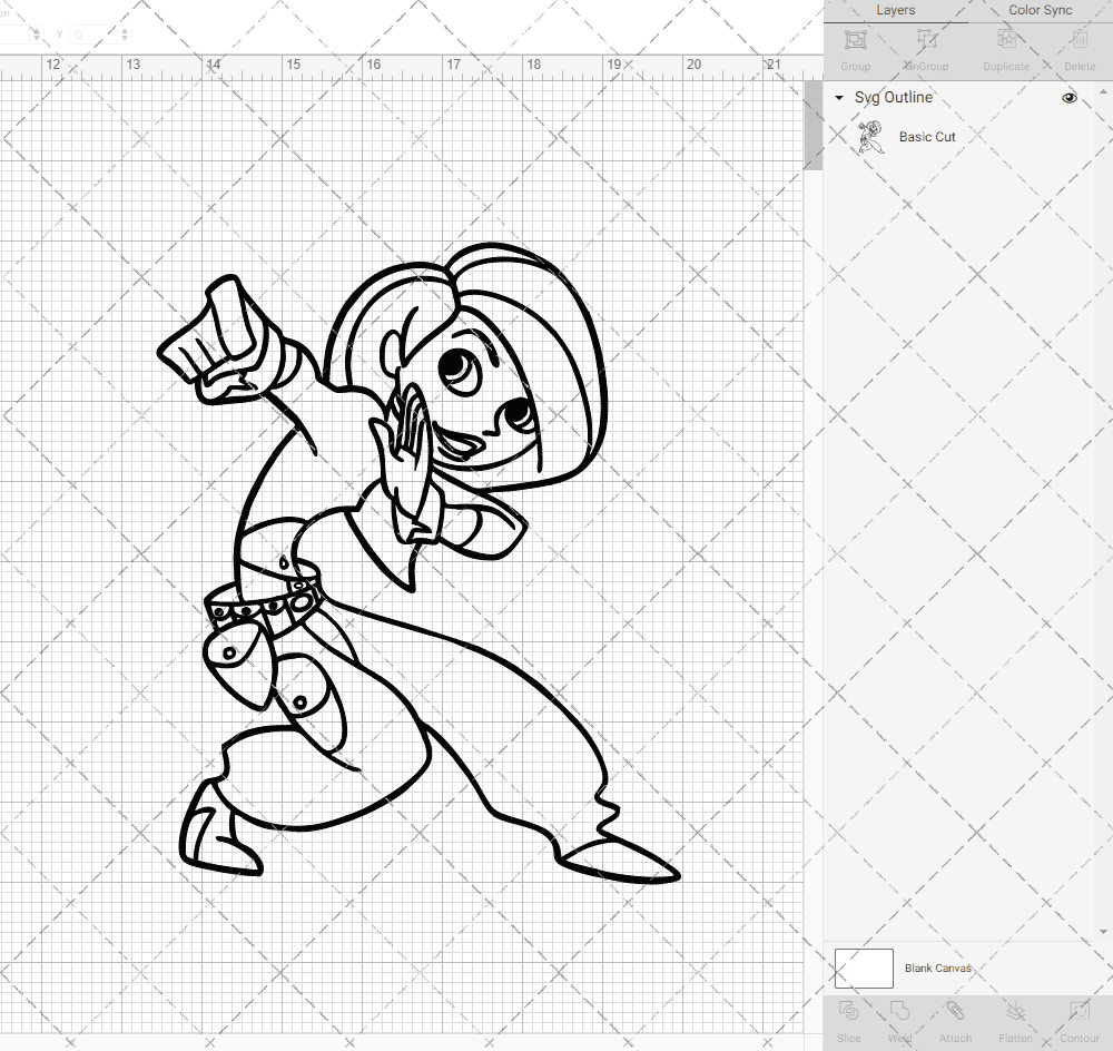 Kim Possible 002, Svg, Dxf, Eps, Png SvgShopArt