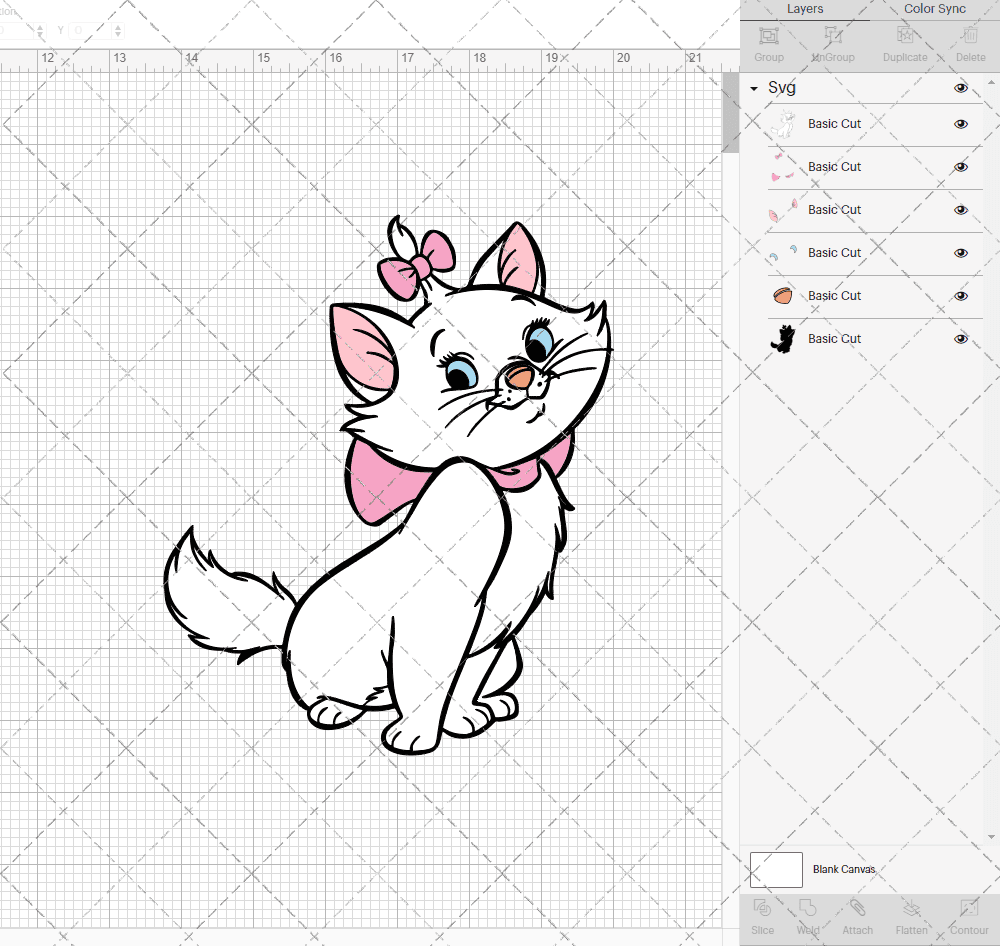 Marie - The Aristocats 002, Svg, Dxf, Eps, Png SvgShopArt