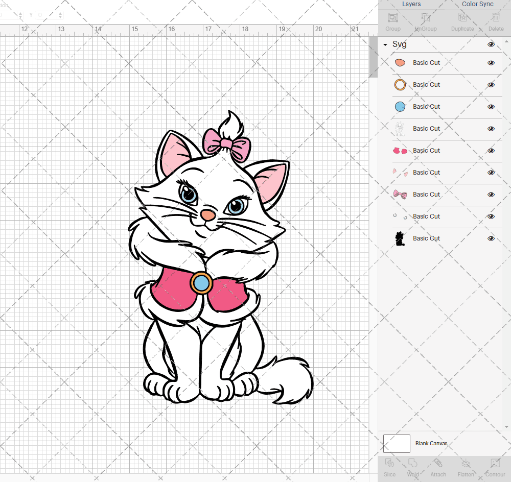 Marie - The Aristocats 009, Svg, Dxf, Eps, Png SvgShopArt