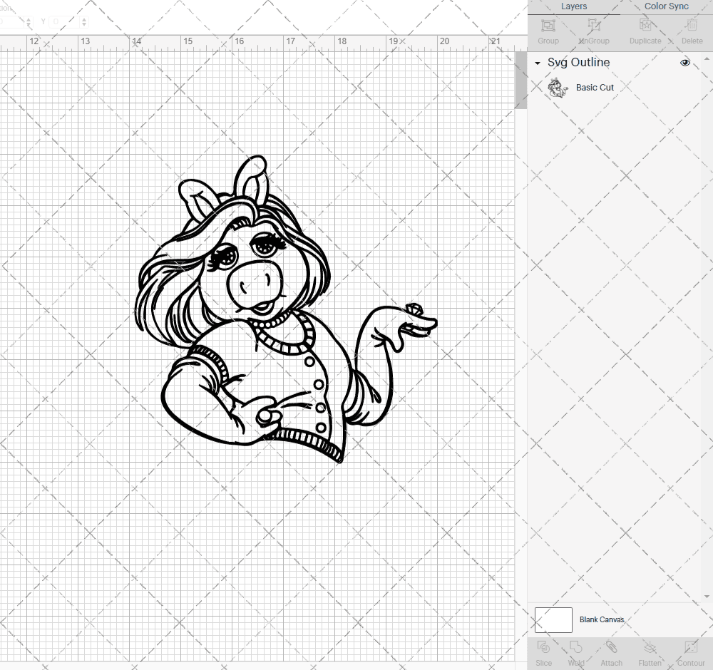 Miss Piggy - The Muppet 003, Svg, Dxf, Eps, Png SvgShopArt