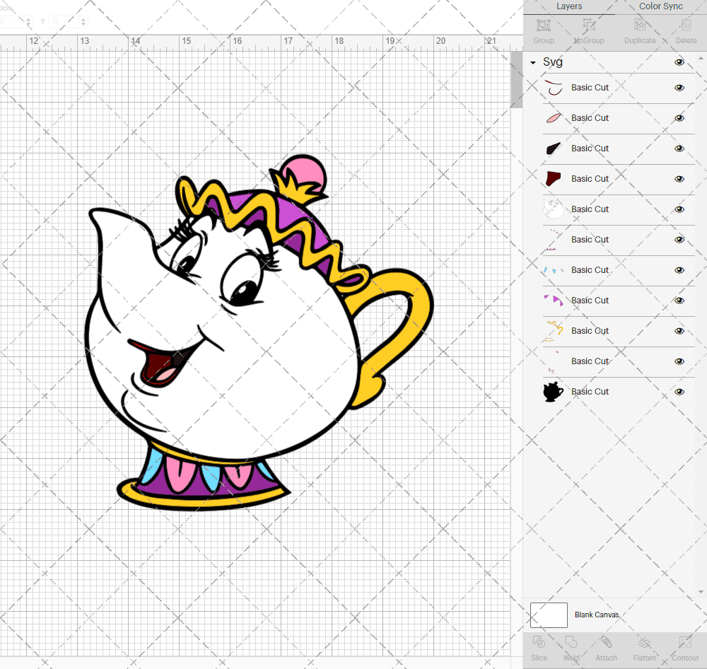 Mrs Potts - Beauty and the Beast, Svg, Dxf, Eps, Png SvgShopArt