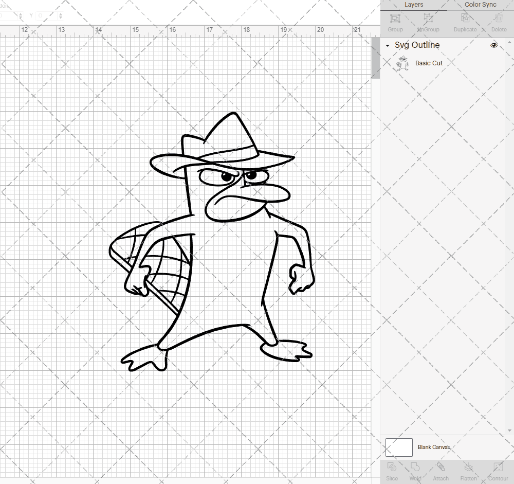 Perry the Platypus - Phineas and Ferb 002, Svg, Dxf, Eps, Png SvgShopArt