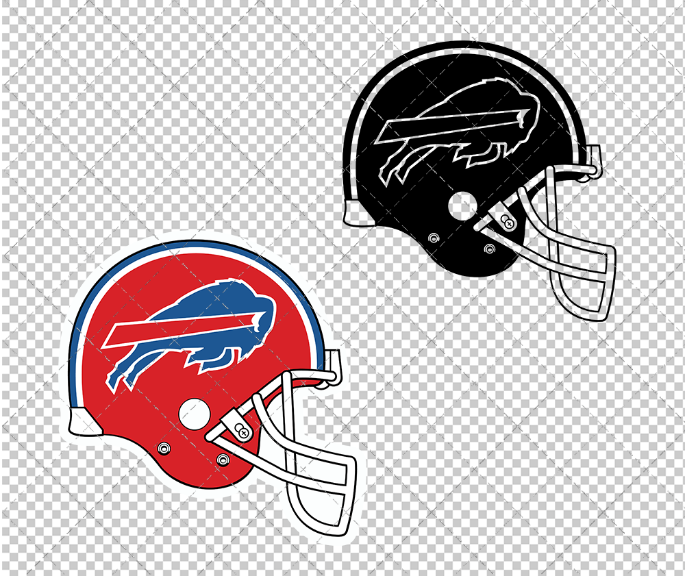 Buffalo Bills Helmet 1974 003, Svg, Dxf, Eps, Png - SvgShopArt