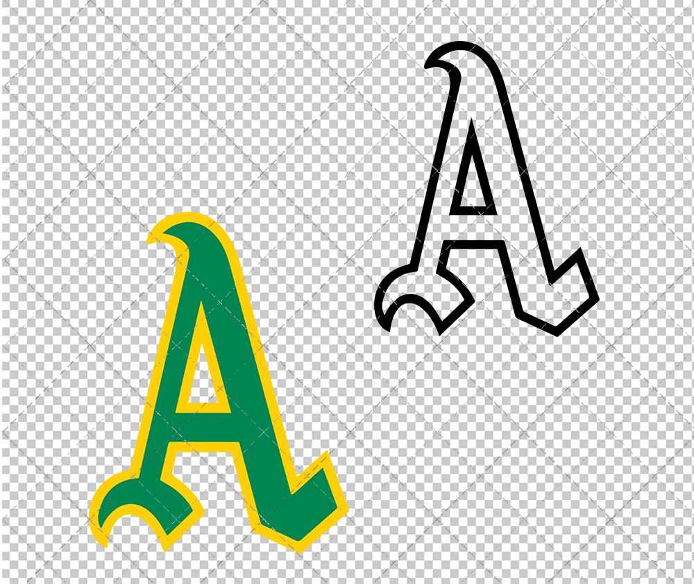 Oakland Athletics Jersey 1969 002, Svg, Dxf, Eps, Png - SvgShopArt