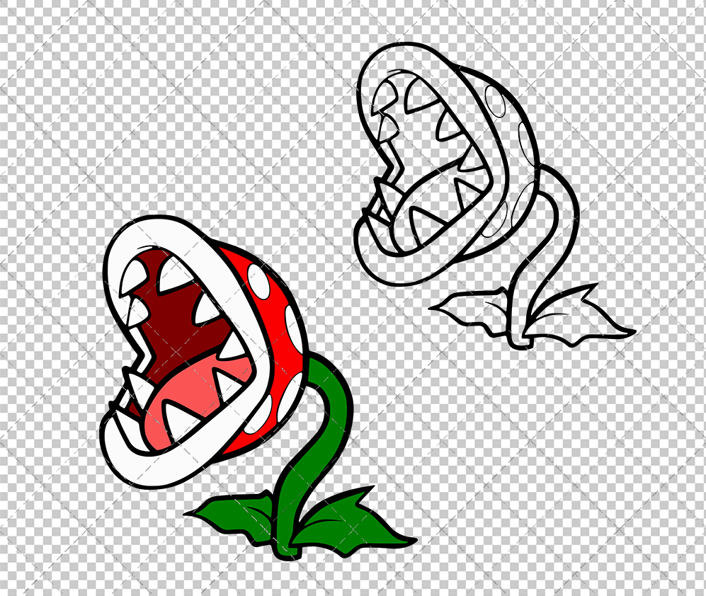 Piranha Plant - Super Mario Bros, Svg, Dxf, Eps, Png - SvgShopArt