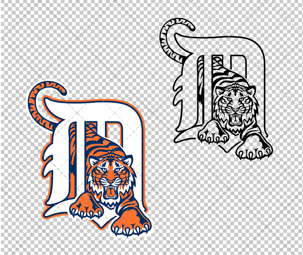 Detroit Tigers Cap 1995, Svg, Dxf, Eps, Png - SvgShopArt