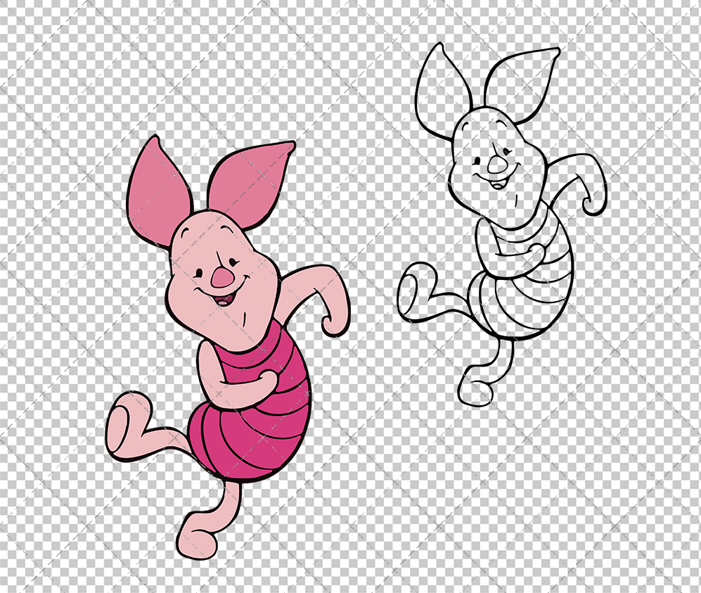 Piglet - Winnie The Pooh 006, Svg, Dxf, Eps, Png - SvgShopArt