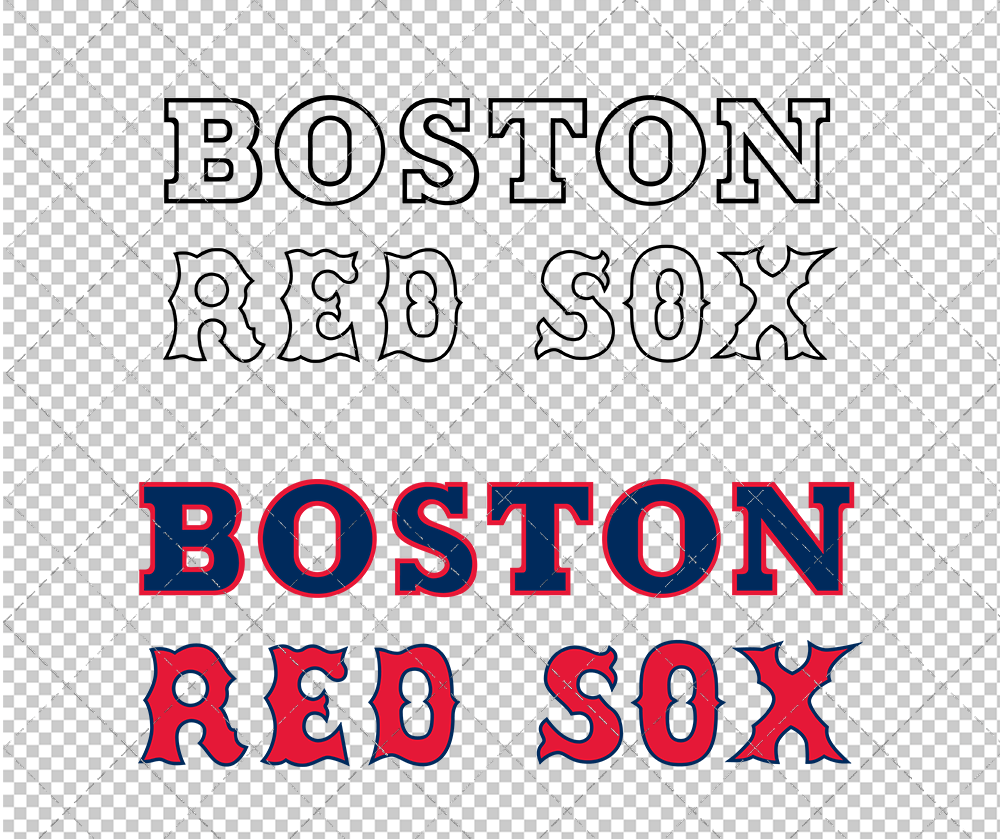 Boston Red Sox Wordmark 1976, Svg, Dxf, Eps, Png - SvgShopArt