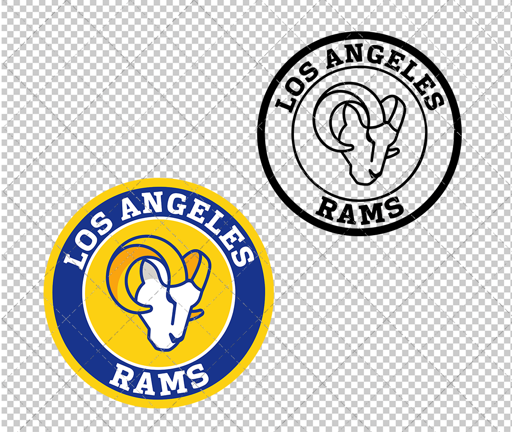 Los Angeles Rams Circle 2020 002, Svg, Dxf, Eps, Png - SvgShopArt