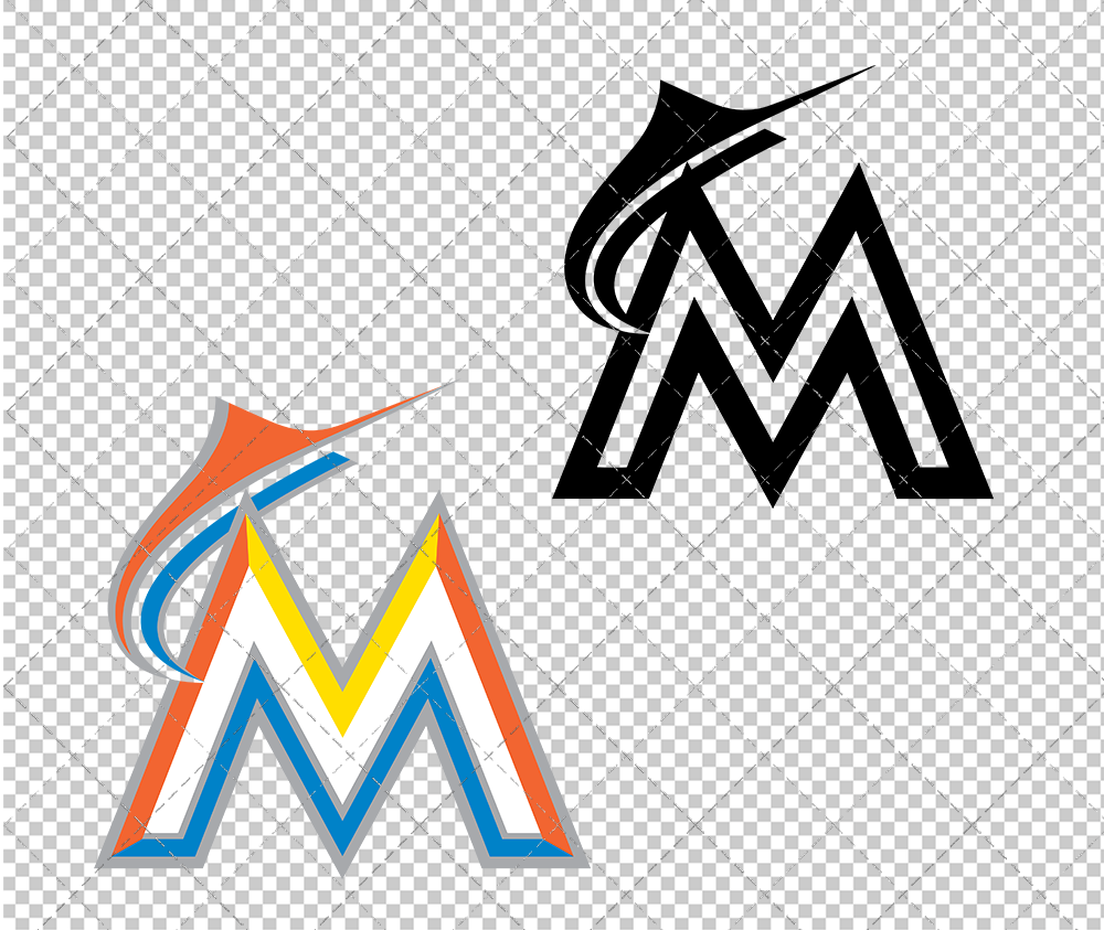 Miami Marlins Cap 2012, Svg, Dxf, Eps, Png - SvgShopArt